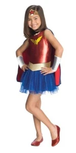 Girls Wonder Woman Costume with Cape, Size S (5-7), NEW CONDITION, Rubie's - Picture 1 of 2