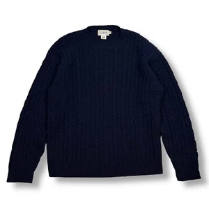 Maglione Vintage J.Crew Maglia Cavo 100% Lana Pullover Pescatore Blu Uomo Large - Foto 1 di 7