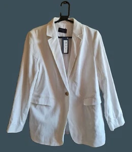Marks & Spencer Soft White Linen Blend Jacket  (Size 16) - Picture 1 of 3