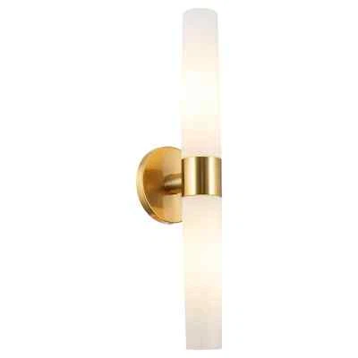 Kira Home Duo 21" Modern Wall Sconce with Frosted Opal Glass Shades, for Bathroo - Image 1 of 4