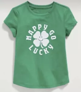 Old Navy Toddler Girl Size 5T ~ Lucky Green Short Sleeve T-Shirt Tee - Picture 1 of 1