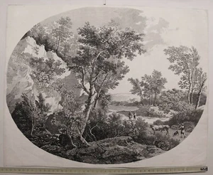Grabado De Isaac De Moucheron Mason Gravure Paisaje - Imagen 1 de 5