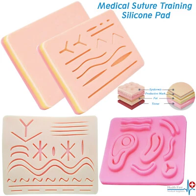 LGB Suture Practice Medical Silicone 3 Layer Suturing Pad Human Skin Model Training