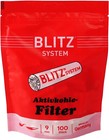 Blitz Filter 100 Stück Aktivkohle 9mm der Klassiker im neuen Design Pfeife pipe