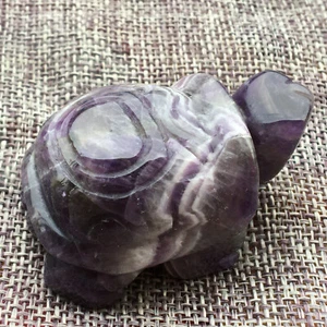 2" Natural Dreamy Amethyst tortoise skull hand Carved crystal healing 1pc - Imagen 1 de 12
