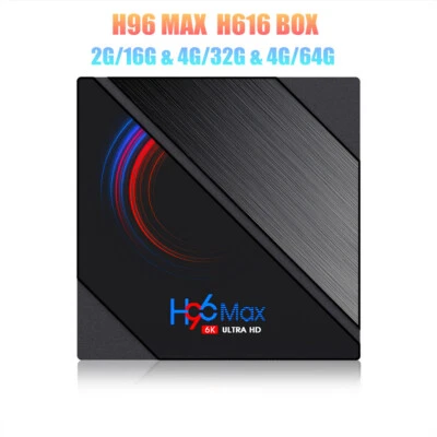 H96 Max Android 10.0 TV Box Allwinner H616 Quad Core 6K 4G 32/64G Wifi H.265 BT - Image 1 of 4