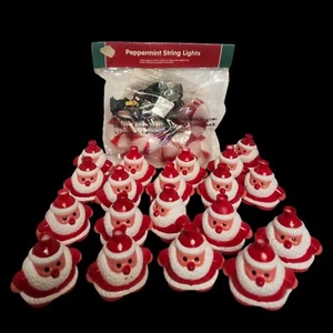 2 Sets Of Christmas String Light Covers 19 Santas NOS 10 Peppermint Strand - Picture 1 of 4
