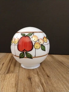 6" Redondo Luz Globo Leche Vaso con Manzana Fruta Decoración 3.25" Montador EXC - Imagen 1 de 10