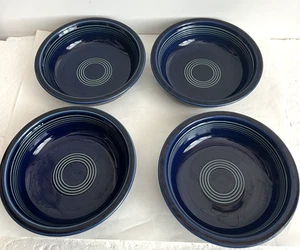 Set of 4 HLC Homer Laughlin Fiesta Cobalt Blue 7" Cereal Bowls - Picture 1 of 5