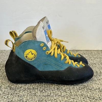 Vintage La Sportiva Kaukulator Rock Climbing Shoes EU38 US W8 M6 Made in Italy - Image 1 of 4