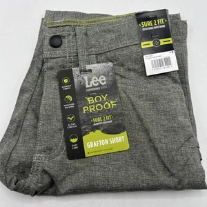 Lee Grafton Shorts Boys Size 7 Light Gray Boy Proof Sure 2 Fit Cargo Shorts New - Picture 1 of 6