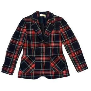 Vintage 50er Pendleton karierter Blazer Weihnachten Damen 12 Wolle Oberbekleidung hergestellt in den USA rot - Bild 1 von 8