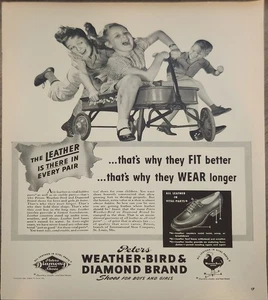 1941 Peters Wetter Vogel und Diamant Marke Schuhe Vintage Werbung 14 x 10 Kinder - Bild 1 von 1