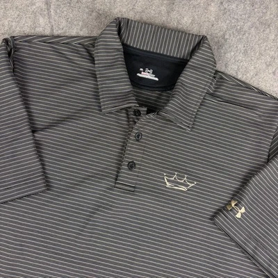 Camisa Under Armour Para Hombre XL Negra Rayas HeatGear Polo Golf Scotty Cameron Foto 1 de 4