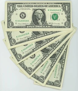 $1 1969c Federal Reserve Notes Dallas 50 Consecutive DC-6471 - Picture 1 of 3