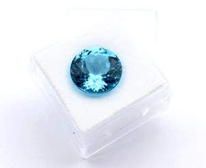 Blue Topaz Gemstone Faceted Round 0 1/2in Jewelry Making Collect - Picture 1 of 11