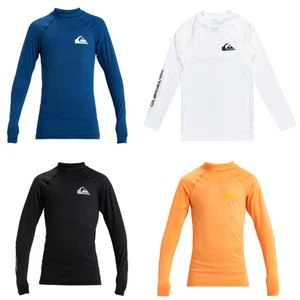 Quiksilver Kids Everyday Long Sleeve UPF 50 Swimming Surfing Rash Vest Top - Picture 1 of 7