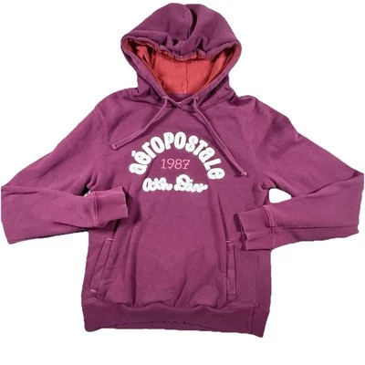 Женская толстовка с капюшоном Aeropostale L с капюшоном карманы флисовая подкладка капюшон темно-бордовый 1987 - Изображение 1 из 4