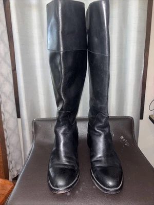 Botas de montar Cole Haan Harrington Southwestern Preppy de cuero negro 8B para mujer Foto 1 de 4