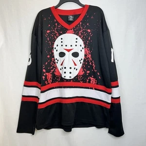 Camiseta de hockey Friday the 13th Jason Voorhees Halloween negra roja #13 XL para hombre - Imagen 1 de 11