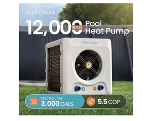 Vidapool 12,000 BTU Swimming Pool Heat Pump 120V Electric 3k Gal Above Ground - Picture 1 of 9