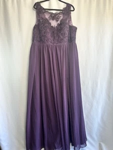 NWT Azazie Woman’s Plus Size A24 Formal Gown Dress Elegant Sleeveless Plum - Picture 1 of 17