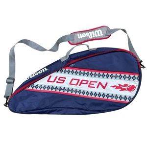 Wilson US Open Tennis 3 Racquet Travel Bag Red White & Blue With Shoulder Strap - Picture 1 of 4