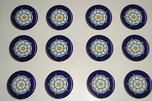 16 YORKSHIRE ROSE  1" CROWN GREEN BOWLS  STICKERS  LAWN BOWLS FLATGREEN     - Picture 1 of 1