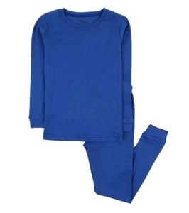 NWT Leveret Kids Size 8 Years Two Piece Cotton Pajamas Solid Royal Blue - Picture 1 of 4