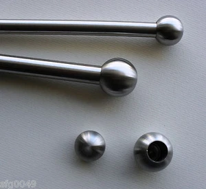Edelstahl Zier Kugel Ø 20mm V2A voll Massiv VA mit Sack Blind Loch Ø 10mm Knopf - Bild 1 von 4