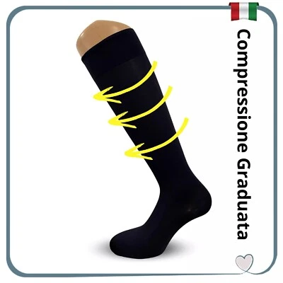 Calze Compressione Graduata Uomo Donna Calze Elastiche Sanitarie Gambaletti in - Immagine 1 di 4