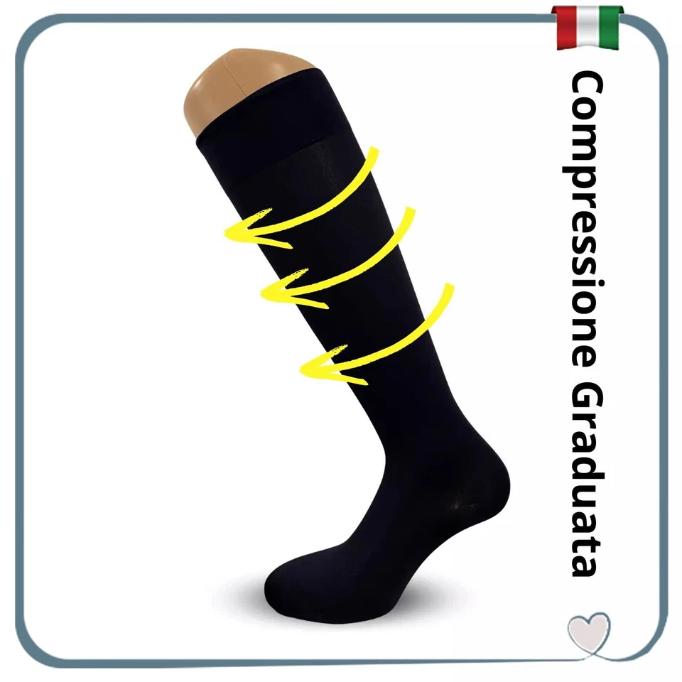 Calze Compressione Graduata Uomo Donna Calze Elastiche Sanitarie Gambaletti in - Immagine 1 di 4