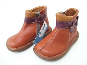 GARVALIN GIRLS SHOES BOOTS ZIP UP BUCKLE STRAP LEATHER SPAIN LIGHT BROWN SIZE 21 - Picture 1 of 7
