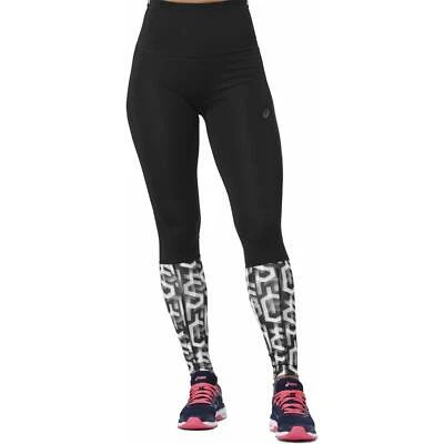 Asics High Waist Womens Running Tights Black Run Sports Training Jogging Ladies - Image 1 of 4