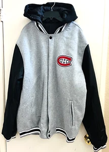 Chaqueta reversible negra y gris Montreal Canadiens talla adulto (L a XL) con capucha - Imagen 1 de 6