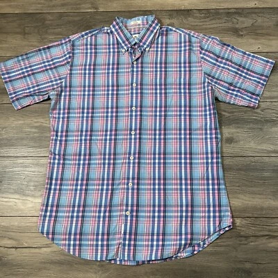 Peter Millar Men’s Button Down Shirt Size Large  Short Sleeve Holiday Pictures - Image 1 of 4