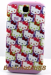 for Samsung galaxy S4 case cover kitten hello kitty face bow purple hot pink SIV - Picture 1 of 4
