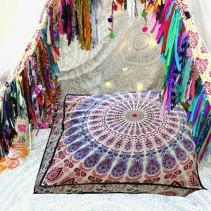 New Floor Square Pillowcase Pillow Meditation Mandala Cushion Seating Throw Co - Picture 1 of 4