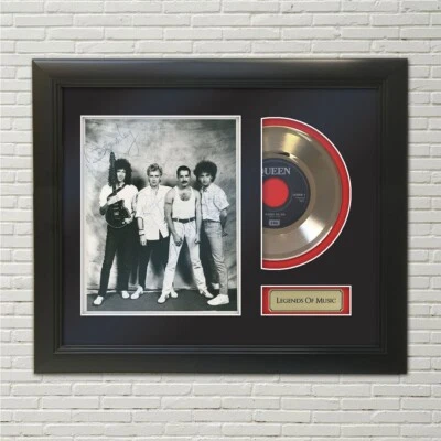 Queen 24k Gold Record Radio Gaga With reproduction signatures!! Museum Glass... - Image 1 of 4