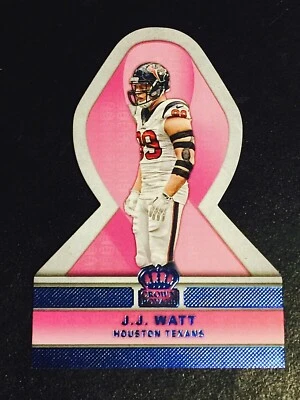 2015 Panini Crown Royale J.J. Watt Pink Ribbon Breast Cancer Awareness Die Cut  - Image 1 of 4