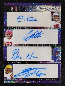 2023 Leaf Electric C. Tune C. Latu Puka Nacua BJ Ojulari 1/6 Quad Auto #MQ-15 - Bild 1 von 7