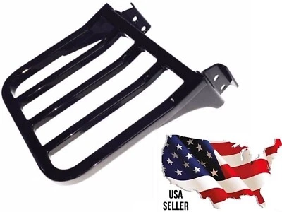 Gloss  Black Luggage Rack Harley Softail Fat Bad Boy FatBoy 53862-00 Night Train - Image 1 of 3