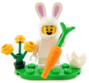 NEW LEGO EASTER BUNNY BOY MINIFIG costume carrot basket holiday rabbit flowers - Picture 1 of 1