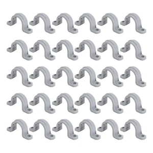 30 PIEZAS Abrazadera de correa de conducto eléctrico 1/2 pulgada 2 orificios Soporte de montaje de tubería de PVC - Imagen 1 de 22