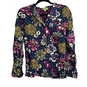 Camisa Vera Bradley Pequeña Floral Algodón Abotonada Top Blusa 230469 - Imagen 1 de 6