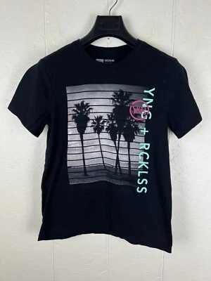 Camisa Young & Reckless Para Hombre Mediana Negra Cuello Redondo Gráfica Manga Corta Elastizada Foto 1 de 4