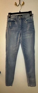 Aero High Rise Light Wash Blue Denim Jeans Women’s 4 Long Inseam 30” - Picture 1 of 10