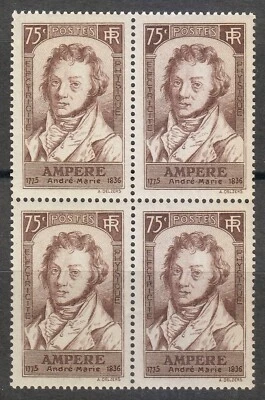 France 1936 MNH Mi 313 Sc 306 Andre Marie Ampere, Physicist and mathematician ** - Image 1 of 2