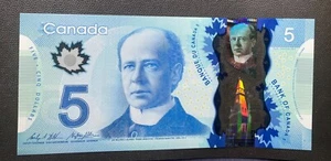 CANADA $5 DOLLARS BANK NOTE POLYMER CIRCULATED - Picture 1 of 2