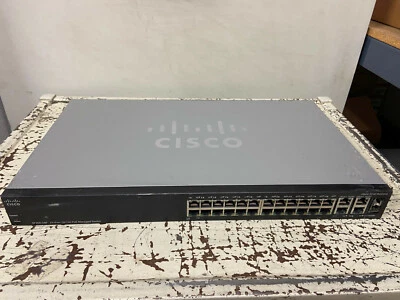 Cisco SF300-24P 24-Port 10/100 PoE Managed Switch with Gigabit Uplinks - #11 - Image 1 of 4